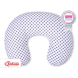 Feeding pillow for Baby- Hanging hearts black dots on white