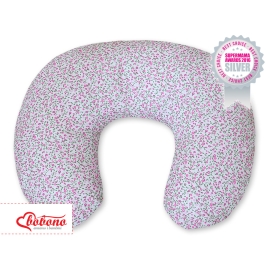 Feeding pillow for Baby- Hanging hearts pink flowers