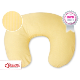 Feeding pillow for Baby- Hanging heartsyellow stripes
