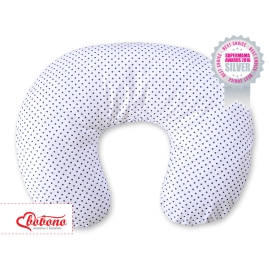 Feeding pillow for Baby- Navy blue dots on white