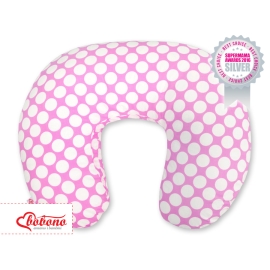 Feeding pillow for Baby- pink with white dots