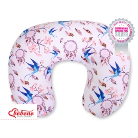 Feeding pillow for Baby- swallows blau