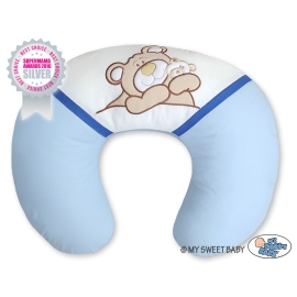 Feeding pillow for Baby- Teddy Bear Barnaba blue