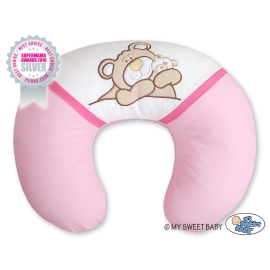 Feeding pillow for Baby- Teddy Bear Barnaba pink