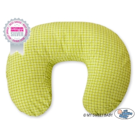 Feeding pillow for Baby- Teddy Bear with bow green