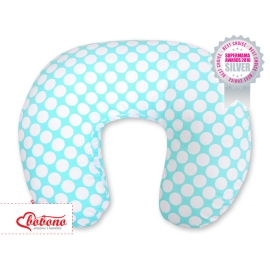 Feeding pillow for Baby- turquoise with white dots