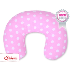 Feeding pillow for Baby- white dots on pink