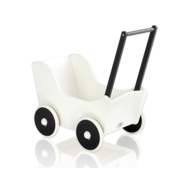 Handmade wooden Doll pram Black White