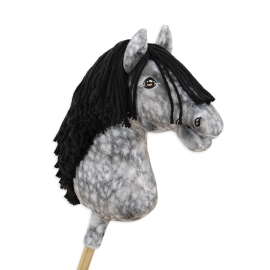 Grey dappled hobbyhorse with black mane