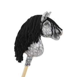 Hobby Horse - dapple grey horse with a black mane A4