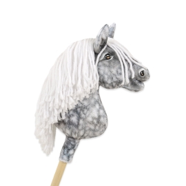 Hobby Horse - dapple grey horse with a white mane A4