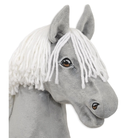 white mane hobby horse in gray