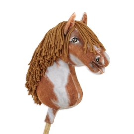 Hobby Horse - tobiano bay horse with a brown mane A3