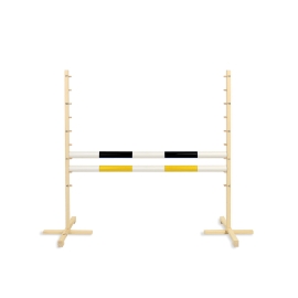 Jumping obstacle for Hobby Horse 120cm, with two beams black and yellow