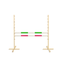 Jumping obstacle for Hobby Horse 120cm, with two beams green and pink