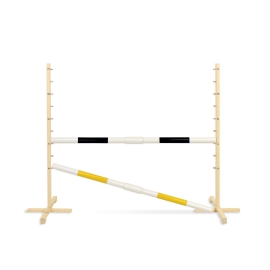Jumping obstacle for Hobby Horse 160 cm, h-120 cm, with two bars black and yellow