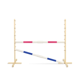 Jumping obstacle for Hobby Horse 160 cm, h-120 cm, with two bars pink and blue