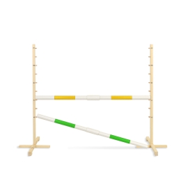 Jumping obstacle for Hobby Horse 160 cm, h-120 cm, with two bars yellow and green