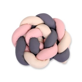 Knot Braided bumper- beige-anthracite-pastel pink