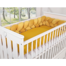 Plush knot bumper for baby cots and cribs