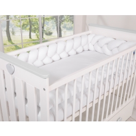 White Braided Baby cot Bumper