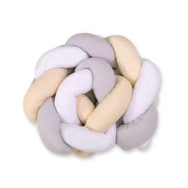 Knot Pillow Baby bumper- white-gray-beige