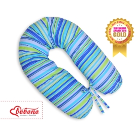 Maternity Pregnancy pillow- Blue-green stripes