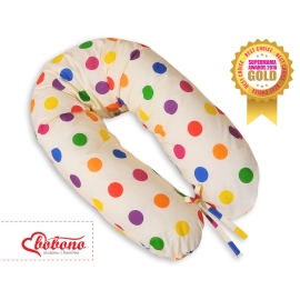 Maternity Pregnancy pillow- Dark polka dots on cream