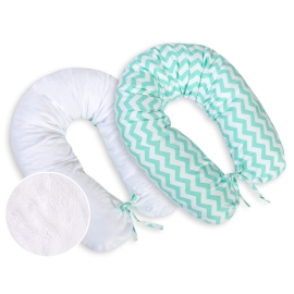 Maternity Pregnancy pillow- double-sided- Chevron mint