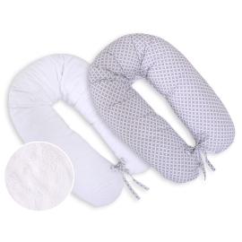 Maternity Pregnancy pillow- double-sided- Floral pattern Gray