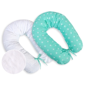 Maternity Pregnancy pillow- double-sided- Mint stars