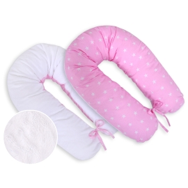 Maternity Pregnancy pillow- double-sided- Pink stars