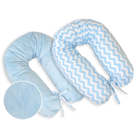 Maternity Pregnancy pillow- double-sided-Simple chevron blue