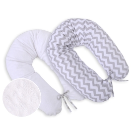 Maternity Pregnancy pillow- double-sided-Simple chevron Gray
