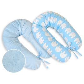 Maternity Pregnancy pillow- double-sided-Simple Elephants blue