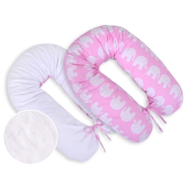 Maternity Pregnancy pillow- double-sided-Simple Elephants pink