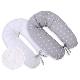 Maternity Pregnancy pillow- double-sided-Simple Gray stars