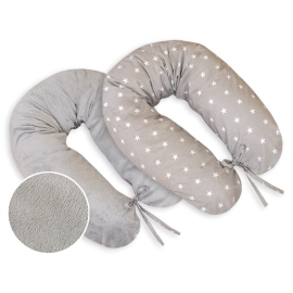 Maternity Pregnancy pillow- double-sided-Simple Gray stars