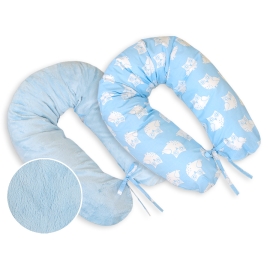 Maternity Pregnancy pillow- double-sided-Simple Owls blue