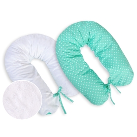 Maternity Pregnancy pillow- double-sided-Simple white dots on mint