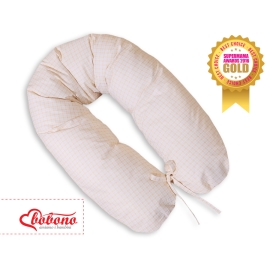 Maternity Pregnancy pillow- Longer- Cream checkered