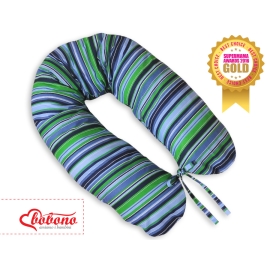 Maternity Pregnancy pillow- Longer- Dark blue stripes