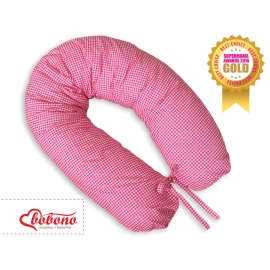 Maternity Pregnancy pillow- Longer- Dark pink checkered