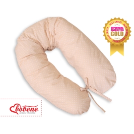 Maternity Pregnancy pillow- Longer- White polka dots on beige