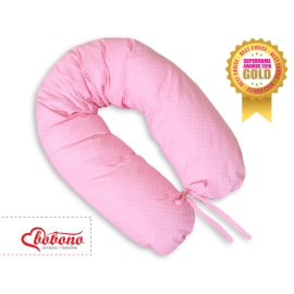Maternity Pregnancy pillow- Longer- White polka dots on pink