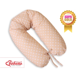 Maternity Pregnancy pillow- White polka dots on beige