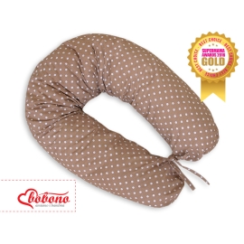 Maternity Pregnancy pillow- White polka dots on brown