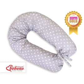 Maternity Pregnancy pillow- White polka dots on Gray