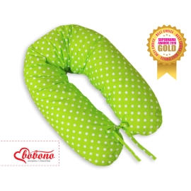 Maternity Pregnancy pillow- White polka dots on green