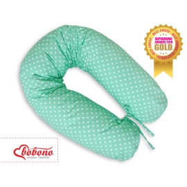 Maternity Pregnancy pillow- White polka dots on mint